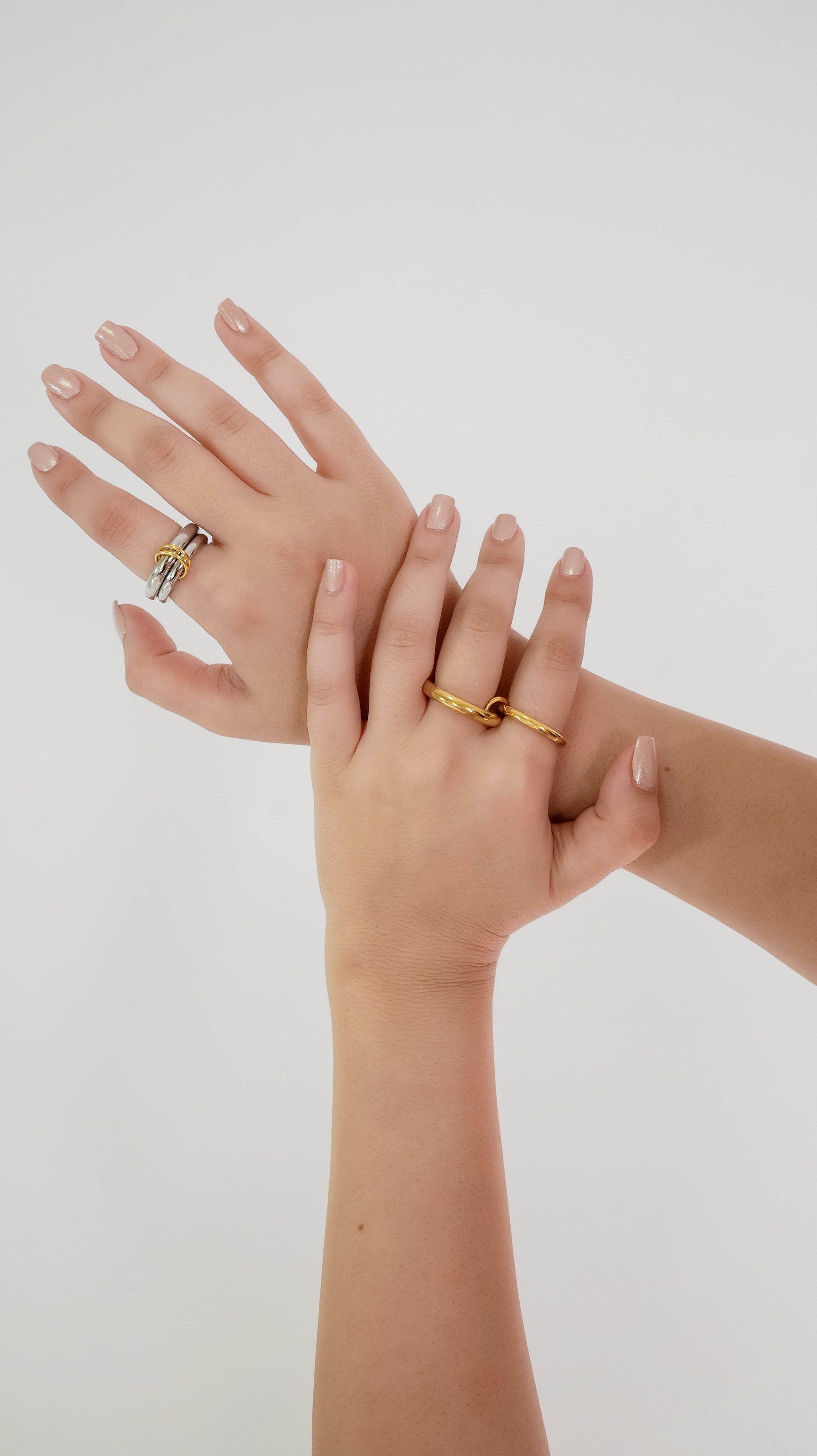 18K PVD Gold Stainless Steel Hollow Irregular Geometric Ring Waterproof Jewelry