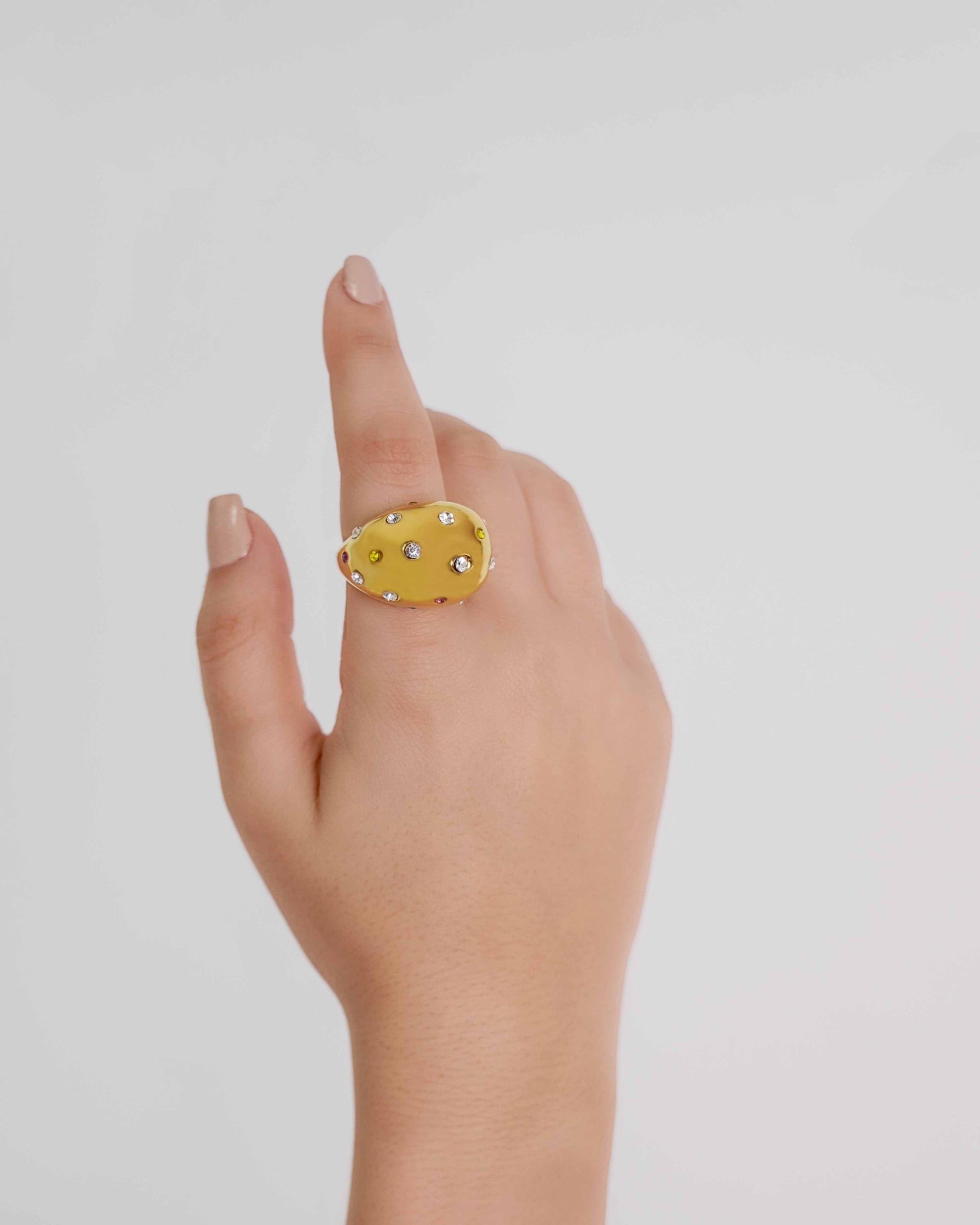 18K PVD Gold Plated Waterproof Stainless Steel Chunky Exclusive Ring Statement Jewelry