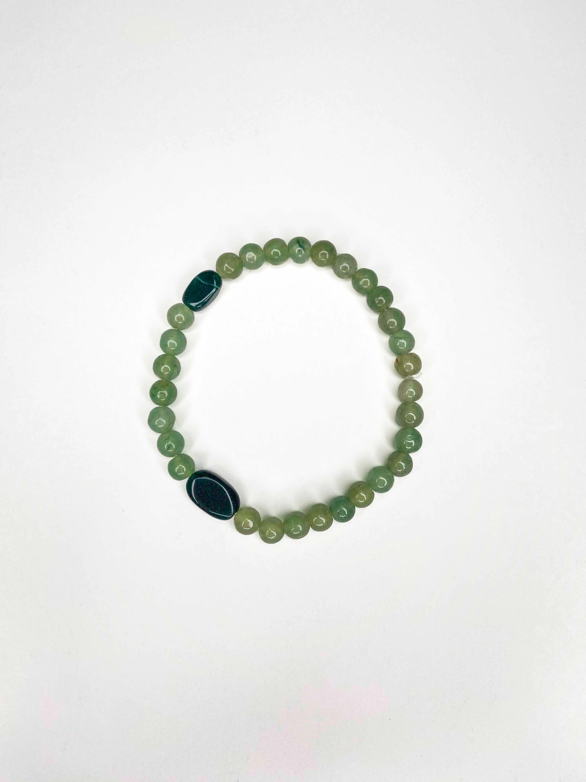 Handcrafted bracelet made using aventurine beads.