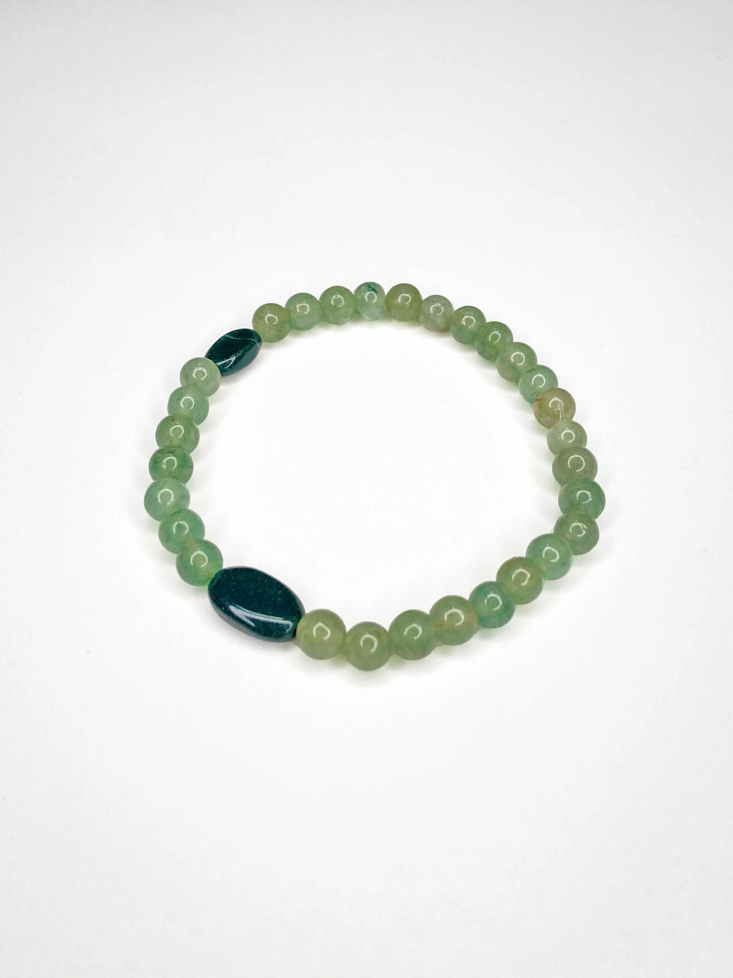 Handcrafted bracelet made using aventurine beads.