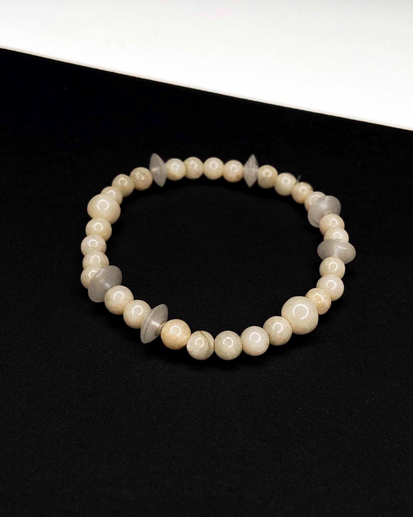 Handcrafted beaded beige citrine bracelet.