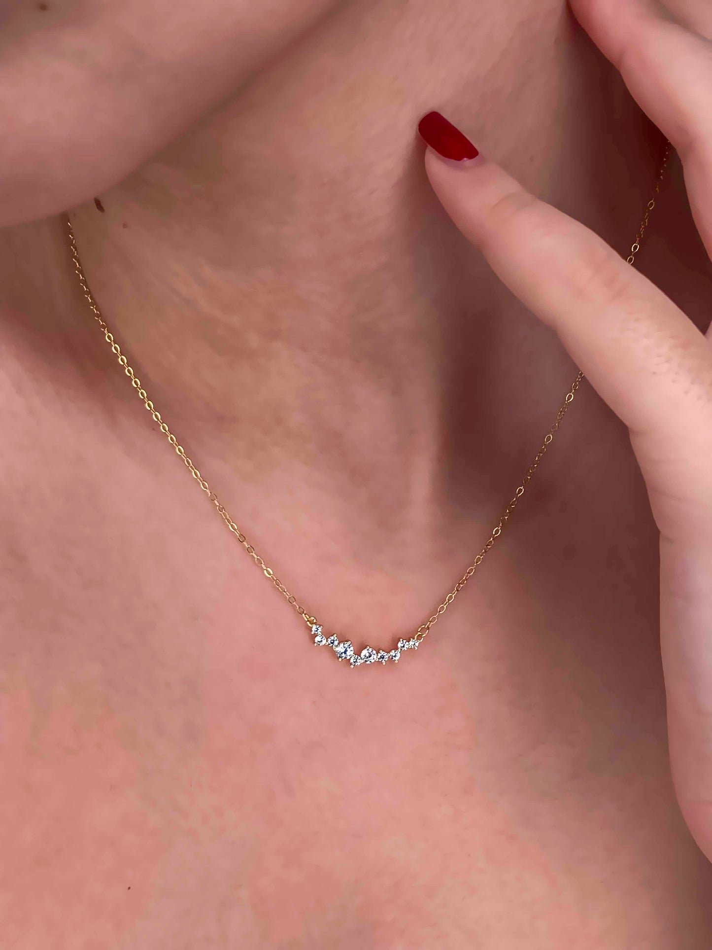 Handcrafted 925 sterling silver gold plated pave zircon pendant necklaces.