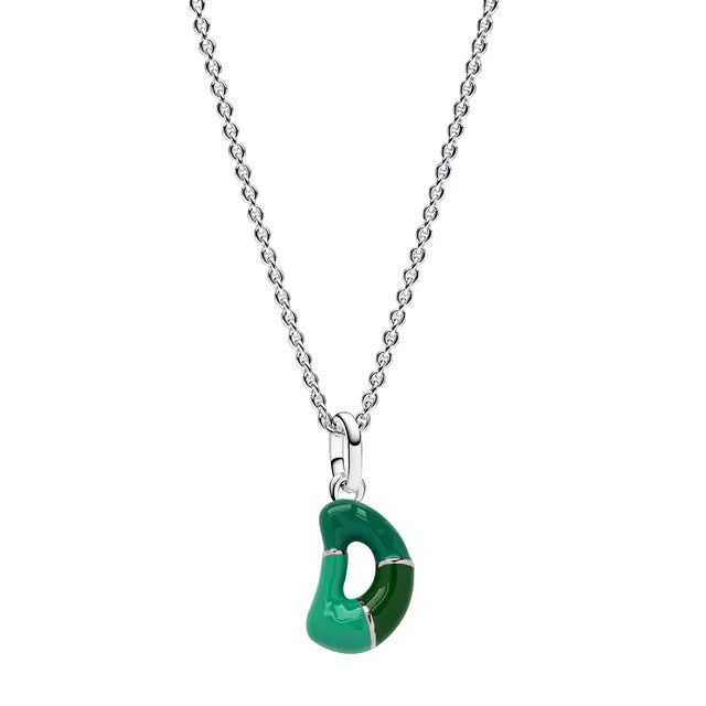 925 Sterling Silver D Letter Charm with Chain Pendant Necklace