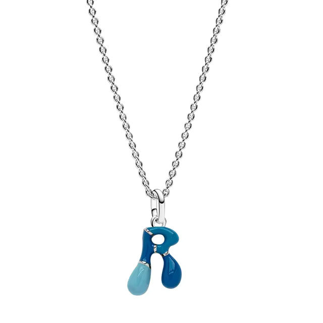 925 Sterling Silver R Letter Charm with Chain Pendant Necklace