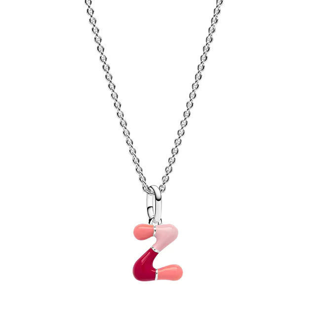 925 Sterling Silver Z Letter Charm with Chain Pendant Necklace