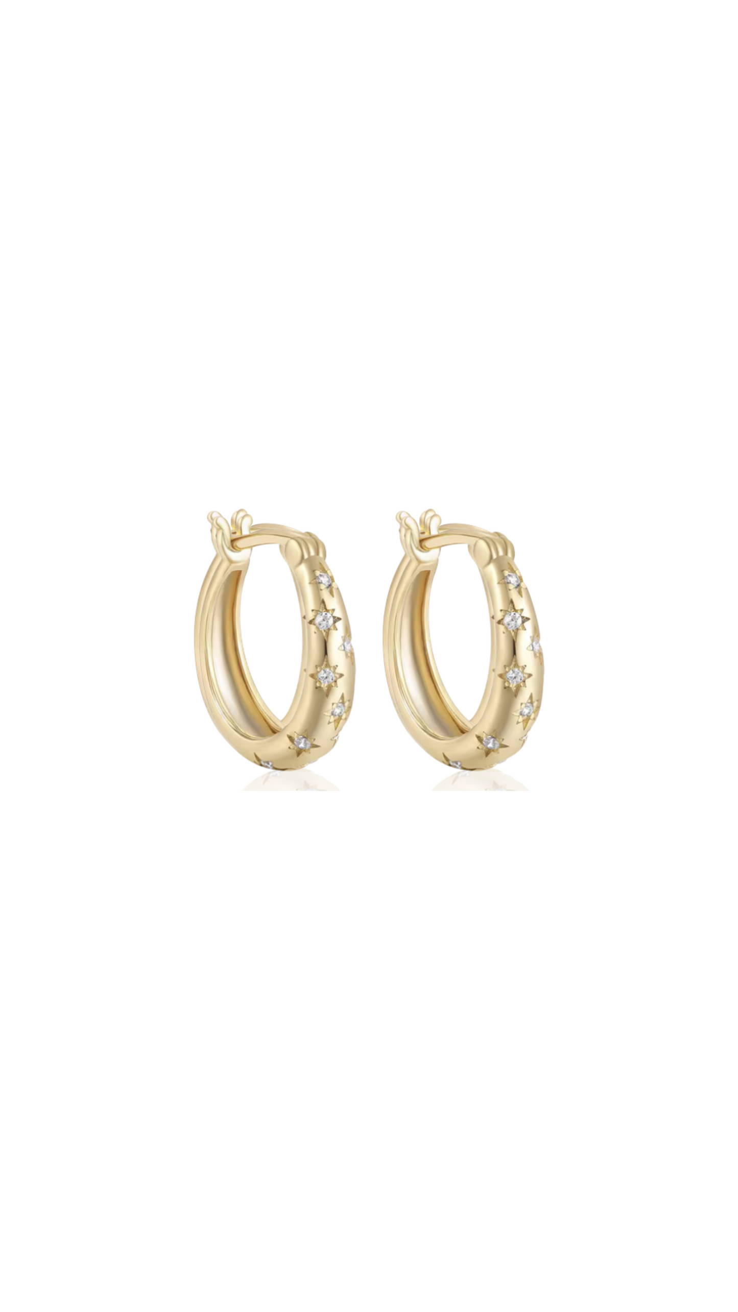 Gold-plated Silver 925 Drop Zircon Hoop Earrings 