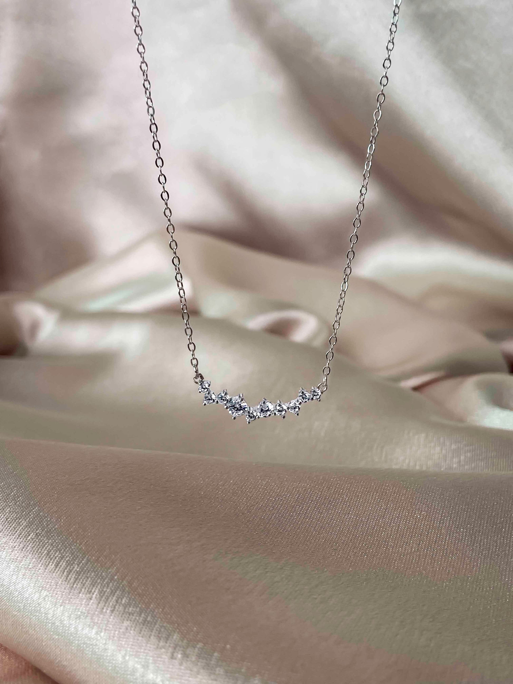 Handcrafted 925 sterling silver pave zircon pendant necklaces.